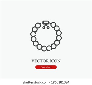 Bracelet vector icon.  Editable stroke. Symbol in Line Art Style for Design, Presentation, Website or Apps Elements, Logo. Pixel vector graphics - Vector