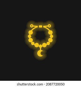 Bracelet yellow glowing neon icon