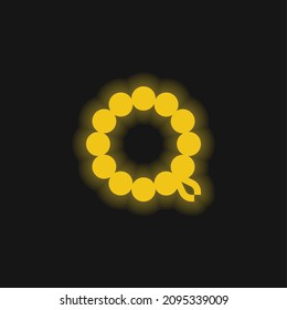 Bracelet yellow glowing neon icon