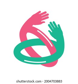 bracelets friendship shaped hands isolated