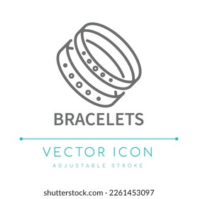 Bracelets Jewelry Vector Line Icon