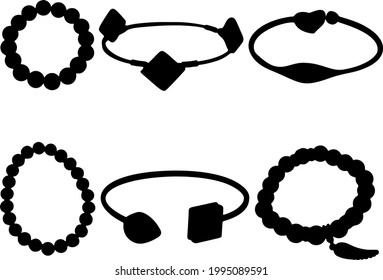 Bracelets for women's hand in the set.