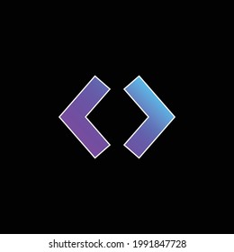 Braces blue gradient vector icon