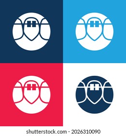 Braces blue and red four color minimal icon set