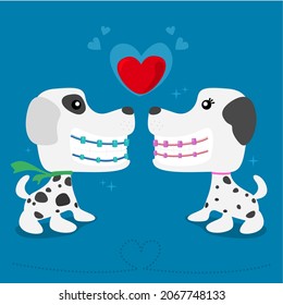 Braces Dalmatian Dog Sweetheart Couples