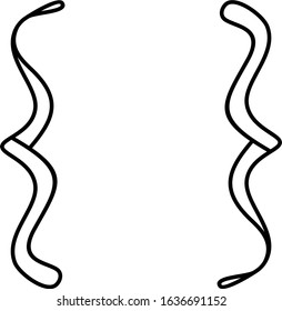 braces decorative element in outline style 