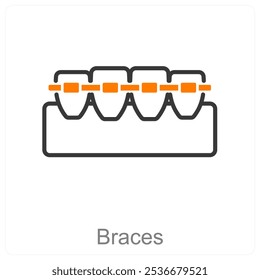 Braces and Dental care icon concept