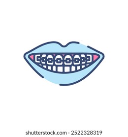 Braces Fill Color Icon, Vector illustration