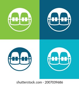 Braces Flat four color minimal icon set