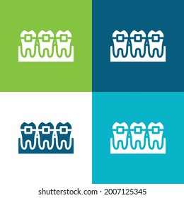 Braces Flat four color minimal icon set