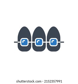 Braces Glyph Related Vector Icon. Braces sign. Isolated on White Background