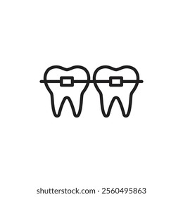 Braces icon Black and white logo