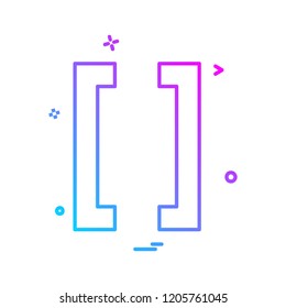 Braces icon design vector 