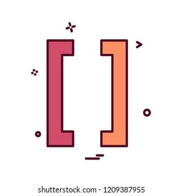 Braces icon design vector 
