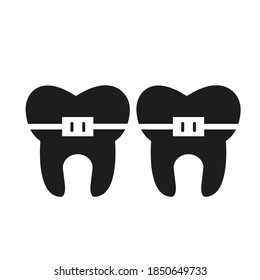 braces icon element of dentistry icon for mobile concept and web apps. Thin line braces icon can be used for web and mobile. Premium icon on white background