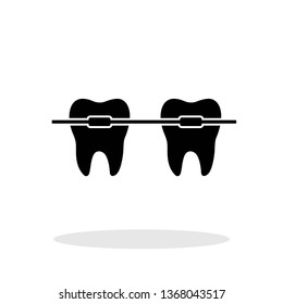 Braces icon in flat style. Stomatology / Dental Care symbol for your web site design, logo, app, UI Vector EPS 10.