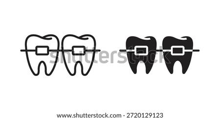 Braces icon illustration, thin line vector, web design sign,