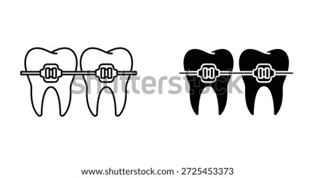 Braces icon. Line with editable stroke and flat for Web