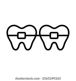 braces icon line vector design template with trendy style