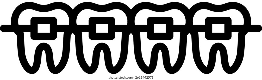 Braces Icon Line Vector Illustration