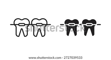 Braces icon on white background. Stock vector icon
