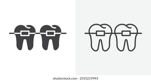 Braces icon. outlined vector style.