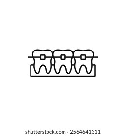 Braces icon Simple thin line flat symbol