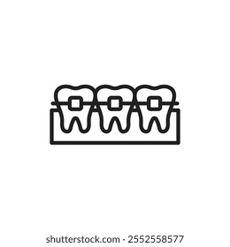 Braces icon Simple thin outline