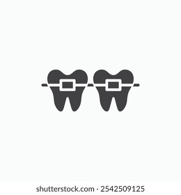 Braces icon in solid style.