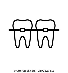 Braces icon, Stomatology Dental care color editable