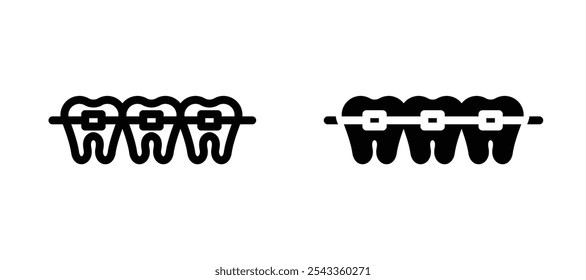 Braces icon symbol collection on white background.