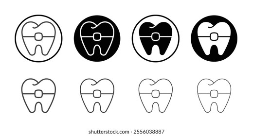 Braces icon Thin outline art symbol