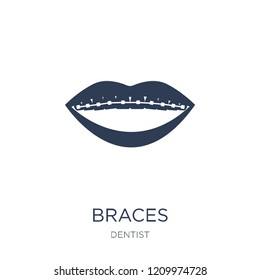 Braces icon. Trendy flat vector Braces icon on white background from Dentist collection, vector illustration can be use for web and mobile, eps10