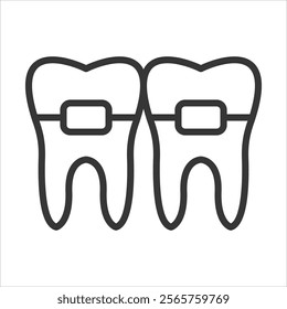 Braces Icon Vector Illustration Outline Style