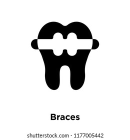 Braces icon vector isolated on white background, logo concept of Braces sign on transparent background, filled black symbol