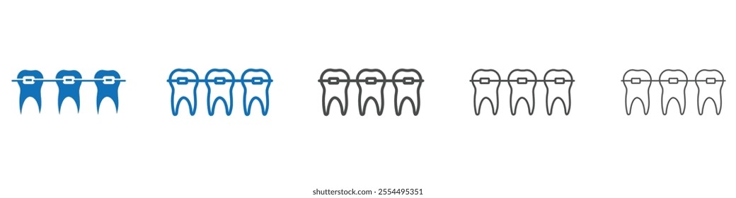 Braces icon vector set collection for web