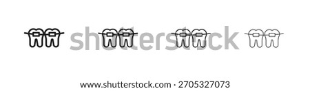 Braces icons in black simple line elements.