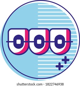 Braces illustration, can be used as a logo. icon, sticker for website and print