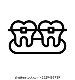 braces line icon illustration vector graphic. Simple element illustration vector graphic, suitable for app, websites, and presentations isolated on white background