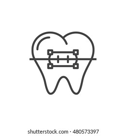 Braces line icon, outline vector logo illustration, linear pictogram isolated on white