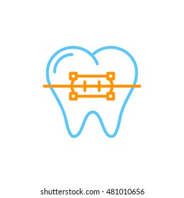 Braces line icon, outline vector logo illustration, linear colorful pictogram isolated on white