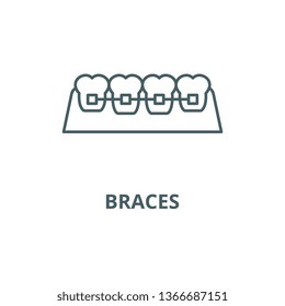 Braces line icon, vector. Braces outline sign, concept symbol, flat illustration