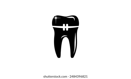 Braces Logo, black isolated silhouette