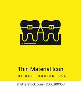 Braces minimal bright yellow material icon