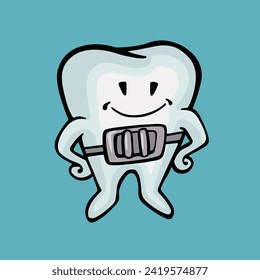 braces on teeth oral hygiene, vector