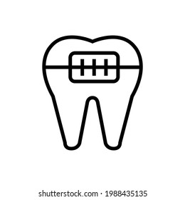 Braces Outline Icon Vector Illustration