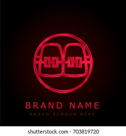 Braces red chromium metallic logo