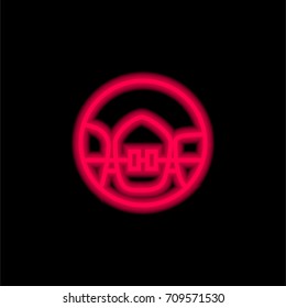 Braces red glowing neon ui ux icon. Glowing sign logo vector