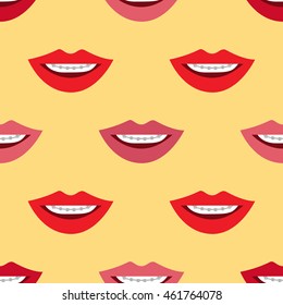 Braces. Seamless cartoon wallpaper