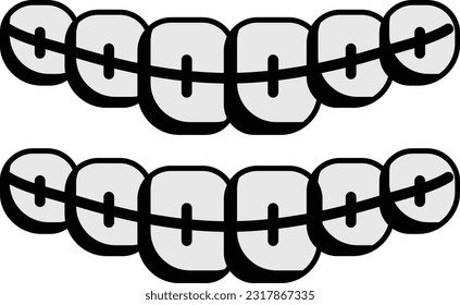 Braces or Teeth Aligners concept, orthodontic cases vector icon design, Dentures symbol,Oral Healthcare sign, Dental instrument stock illustration